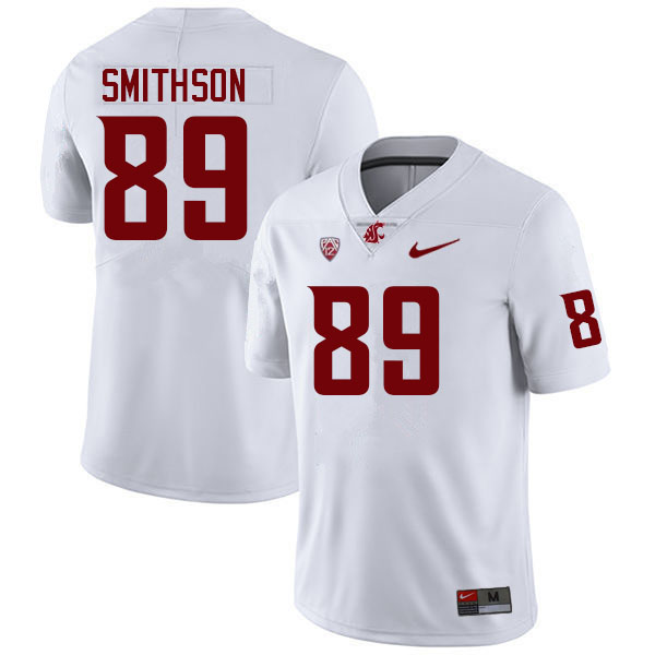 Men #89 Leyton Smithson Washington State Cougars College Football Jerseys Sale-White - Click Image to Close